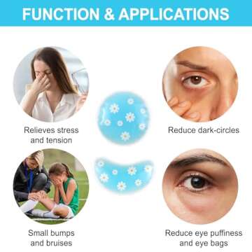 Pallesen Gel Ice Pack Reusable Cooling Eye Pads and Under Patches,Eye Hot Cold Treatment for Redness,Pain Relief Relax