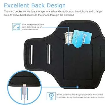 iPhone 16/15 Pro Armband with AirPods Holder for Workouts