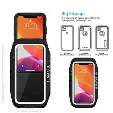 iPhone 16/15 Pro Armband with AirPods Holder for Workouts