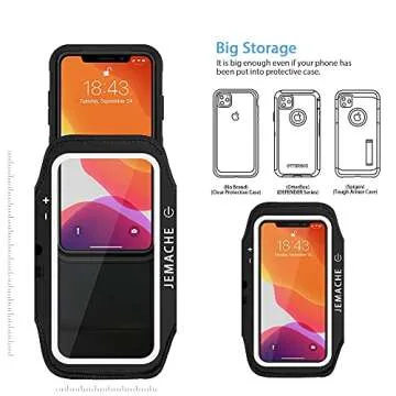 iPhone 16/15 Pro Armband with AirPods Holder for Workouts