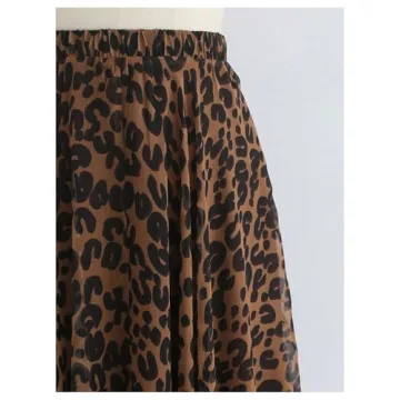 WDIRARA Leopard Print Maxi Skirt - High Waisted Elegant Style