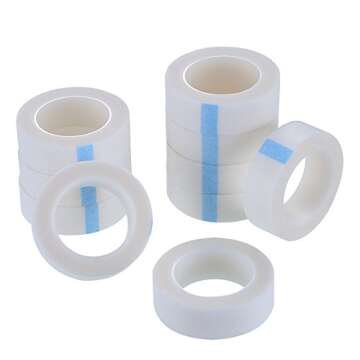 10 Rolls White Eyelash Tapes for Lash Extensions - 0.5 inch x 10 Yards