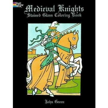 Interactive Medieval Knights Stained Glass Coloring Book for All Ages
