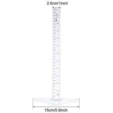Pangda 12 Inch/ 30 cm Junior T-Square Plastic Transparent T-Ruler for Drafting and General Layout Work (1)