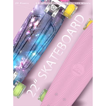 M Merkapa 22" Complete Skateboard with Colorful LED Wheels