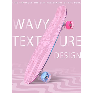 M Merkapa 22" Complete Skateboard with Colorful LED Wheels