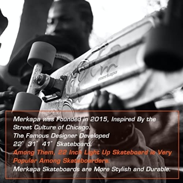 M Merkapa 22" Complete Skateboard with Colorful LED Wheels