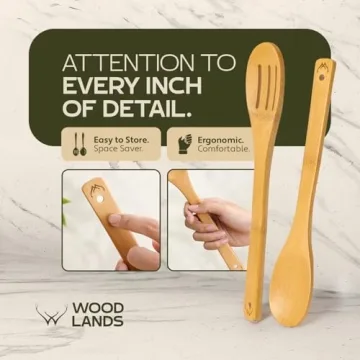 Bamboo Wooden Spoons - 6-Piece Kitchen Utensil Set