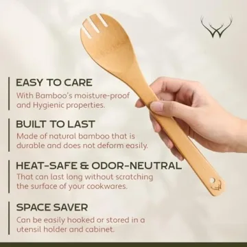 Bamboo Wooden Spoons - 6-Piece Kitchen Utensil Set