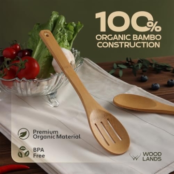 Bamboo Wooden Spoons - 6-Piece Kitchen Utensil Set