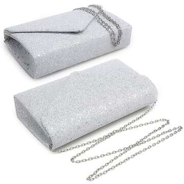 Dasein Women Glitter Evening Bags Formal Clutches Wedding Purses Party Dressy Clutch Purse Cocktail ...