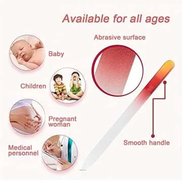 Durable 6 Pack Glass Nail File Set for Elegant Nail Care