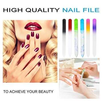 Durable 6 Pack Glass Nail File Set for Elegant Nail Care
