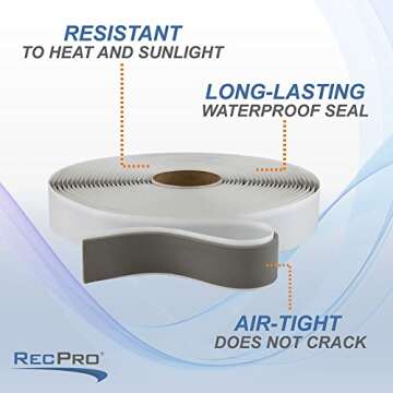 RecPro RV Butyl Tape | Ultimate RV Sealant Tape | 30' Roll