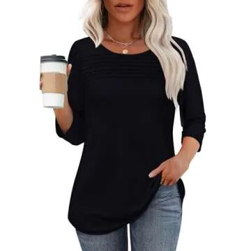 Flowy Cute Summer Blouse for Women | Dressy 3/4 Sleeve Fashion Top