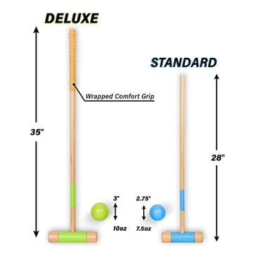 GoSports Standard Croquet Set - 28 Inch Mallets for Kids & Adults