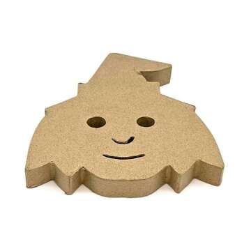 AllStellar Set of 3 Halloween Paper Mache Cutouts – Witch, Ghost, and Pumpkin Shaped Decorations for Crafting, Art Projects, DIY, and Spooky Seasonal Décor. Measuring Around 7x5.5 in.