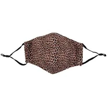 ID AVENUE Leopard Animal Print Reusable Cloth Face Mask with Filter