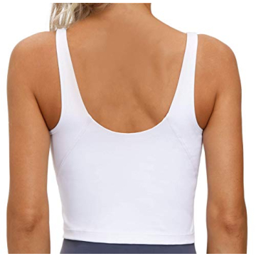 Wirefree Padded Longline Sports Bra for Women Yoga Gym Running