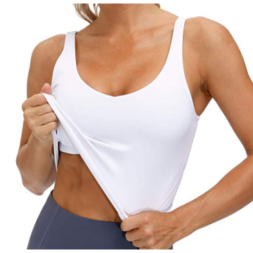 Wirefree Padded Longline Sports Bra for Women Yoga Gym Running