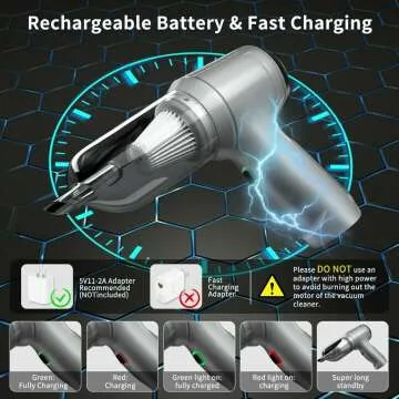 15000Pa Portable Car Vacuum Cleaner - High Power Mini Vacuum