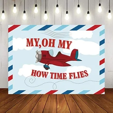 7x5ft Vintage Aircraft Birthday Backdrop for Kids