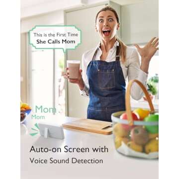 Momcozy Video Baby Monitor, 4.3" HD Baby Monitor with Camera and Audio No Wifi , Split-Screen, Infrared Night Vision Long Battery Life 2-Way Audio Pan-Tilt-Zoom Temperature Sensor Lullabies Ideal Gift