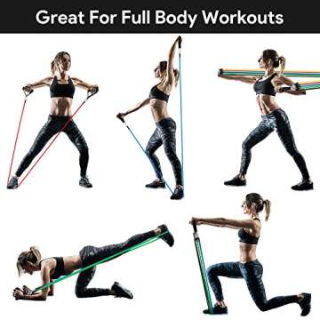 11 Pack Resistance Bands Set, Portable Home Workouts Accessories, Exercise Bands with Door Anchor, Handles, Legs Ankle Straps for Resistance Training, Physical Therapy, Yoga, Pilates