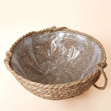 Natural Seagrass Hanging Planter Set for Boho Decor