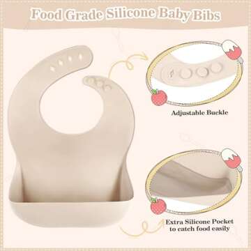 Silicone Baby Feeding Set 10 Pcs Baby Led Weaning Supplies Suction Bowl Divided Plate Baby Bibs Fruit Feeder Baby Spoons Forks Sippy Cup Toddler Utensil Sets Baby Essentials for Newborn Gift