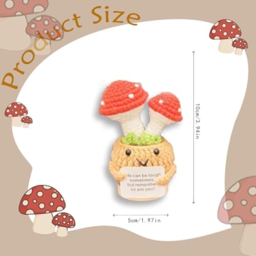 Mini Funny Crochet Mushroom Plant - Desk Decor Gift