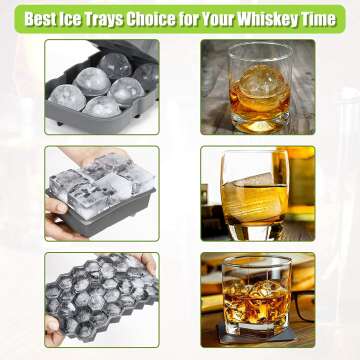 AiBast Ice Cube Trays: 3 Pack Silicone Molds