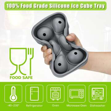 AiBast Ice Cube Trays: 3 Pack Silicone Molds