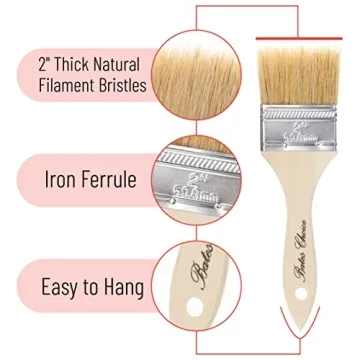 Bates 2 Inch Chip Paint Brushes, 9 Pack for Quality Painting