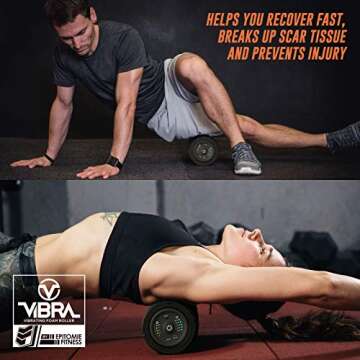 VIBRA Vibrating Foam Roller - Next Generation Electric Foam Roller with 5 Speeds Settings | Includes Carry Case & Vibration Foam Rolling Training (Black)