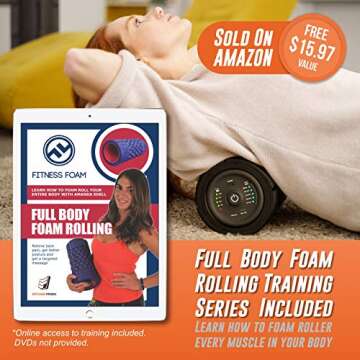 VIBRA Vibrating Foam Roller - Next Generation Electric Foam Roller with 5 Speeds Settings | Includes Carry Case & Vibration Foam Rolling Training (Black)