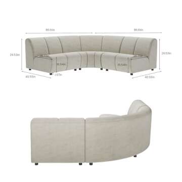 POVISON Modern Curved Velvet Sofa - Ultimate Comfort & Style