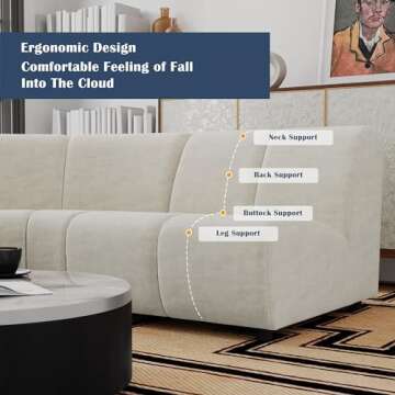 POVISON Curved Sofa - Stylish & Comfortable Sectional Couch