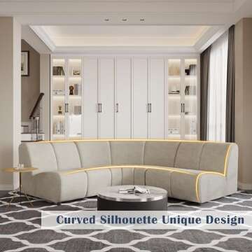 POVISON Curved Sofa - Stylish & Comfortable Sectional Couch