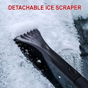 YONHAN Snow Brush Extendable 38" Ice Scraper and Car Accessories 3-in-1 Snow Scraper with Foam Grip, Brush Supports 360 Degree Rotation Scratch-Free Snow Removal for Automotive SUV Truck Windshield