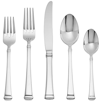 Mikasa Harmony 45-Piece Silverware Set, Elegant 18/10 Stainless Cutlery for 8 with Serving Utensils