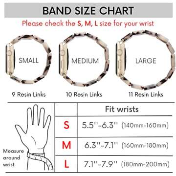 Heesch Women Resin Fashion Watch Band Compatible with Apple Watch Bracelet Jewelry Cute Wristband St...