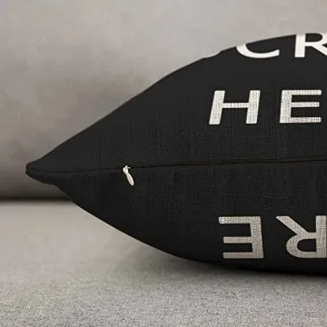 TKS MITLAN Scream Here Pillow Cover 12x20 inch Black White Phrase Pillows Decorative Throw Pillows Farmhouse Decor for Home Cushion Case