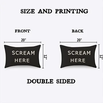 TKS MITLAN Scream Here Pillow Cover 12x20 inch Black White Phrase Pillows Decorative Throw Pillows Farmhouse Decor for Home Cushion Case