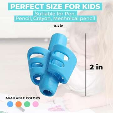 JustBlanks 20 Pcs Pencil Grips for Kids Handwriting - Pencil Holder for Kids, Pencil Grippers Writin...
