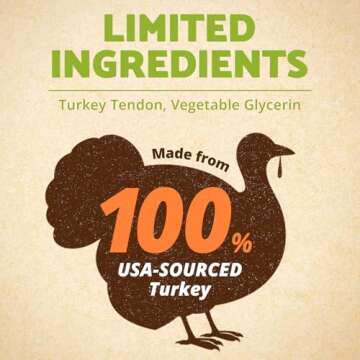 Afreschi Turkey Tendon for Dogs, Dog Treats for Signature Series, All Natural Human Grade Puppy Chew, Turkey Sourced from USA, Hypoallergenic, Rawhide Alternative, 1 Unit/Pack Bone (Large)