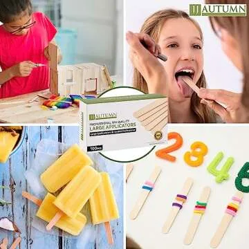 Wooden Wax Sticks for Hair Removal 100 Pcs Large Wood Popsicle Sticks for Waxing Tongue Depressor Wood Stick Wood Craft Supplies 6 Inch Wax Applicator