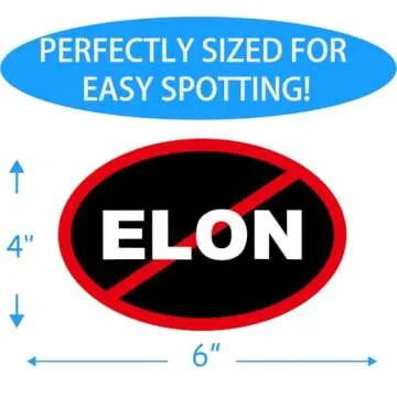 2 Pack Anti Elon Elliptical NO Magnet for Tesla Owners Musk Went Crazy Gift Accessory Magnet for Mod...