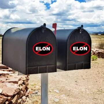 2 Pack Anti Elon Elliptical NO Magnet for Tesla Owners Musk Went Crazy Gift Accessory Magnet for Model Vinyl Coat of Arms Auto Bumper Magnet Size 6" x 4"