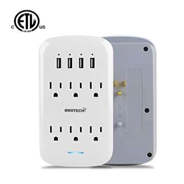 Oviitech 6 Outlet Extender with 4 USB Ports for Safe Charging